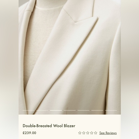 Chic Cream Double-Breasted Women's Blazer - Picture 4 of 5